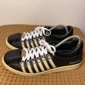 Dsquared2 Black White Leather Men's Sz US 9.5 EU 43 Leather Sneakers Shoes